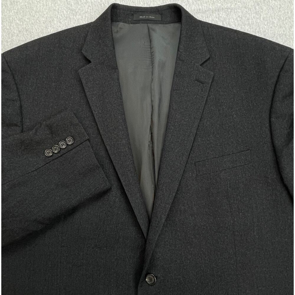 Lauren Ralph Lauren Blazer Men 52R Charcoal 100% Wool Notch Lapel 2-Button Lined